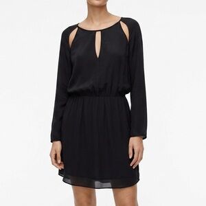 BABATON Silk Bennett Cutout Long Sleeve Mini Dress Black Quiet Luxury Minimalist